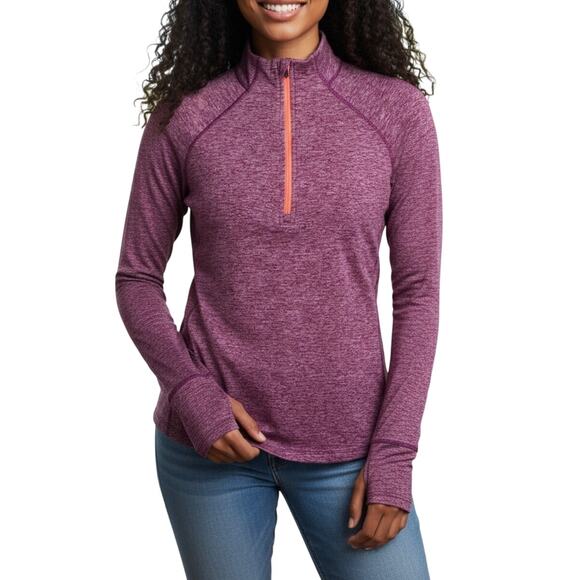 Tangerine Quarter Zip Pullover Reflective Pullover size Medium - Picture 1 of 15